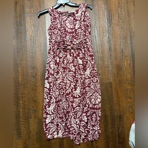 Perceptions Y2K Floral Sleeveless Dress - Burgundy and White